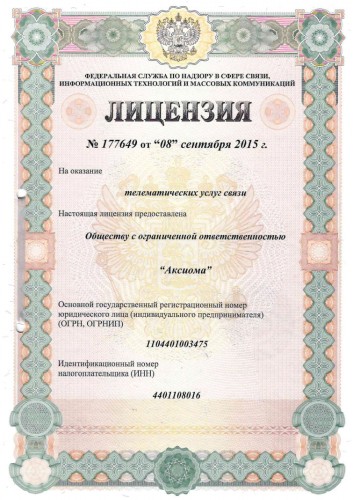 Лицензия Интернет
